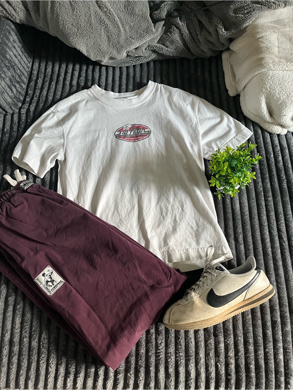 White Graphic Men's T-Shirt - Casual Crew Neck